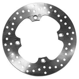 Brembo Serie Oro rear fixed brake rotor with vented design and silver finish, used for high-performance vehicle braking systems.