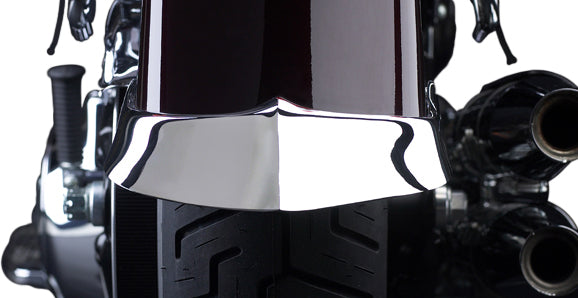 National Cycle Street rear fender tip in chrome, designed for motorcycle rear fenders, with a sleek chrome finish and mounting hardware.