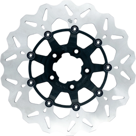 GBRAKES 11.8-inch floating wave rotor for brakes, black finish, designed for high-performance motorcycle or bike braking systems.