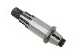 Motorshop engine sprocket shaft with gear teeth, metallic finish, mounted on a shaft for motorcycle or engine drivetrain.