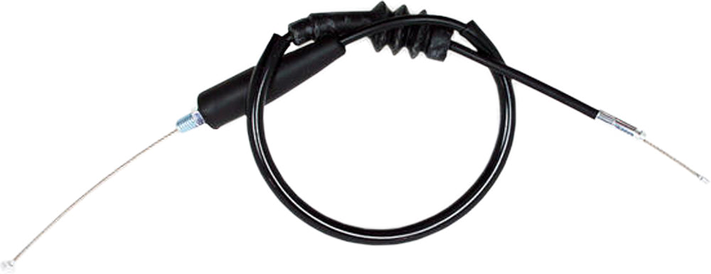 Motion Pro black vinyl throttle cable 70-3369 for motorcycle control lines, showing the flexible cable with protective black vinyl coating.