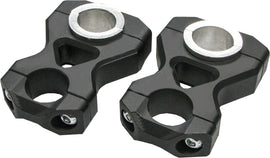 Pro Armor handlebar risers 2-inch installed on off-road handlebars, showing the sturdy black aluminum design.