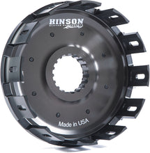 Load image into Gallery viewer, Hinson Billetproof clutch basket with cushions, durable metal construction for motorcycle clutch systems, shown in close-up.