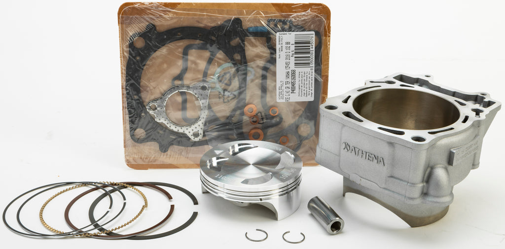 Athena engine cylinder kit for Yamaha, 102mm bore, 12.3:1 compression ratio, includes cylinder components, brand logo visible.