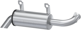 MBRP Exhaust single slip-on system with 5-inch chrome performance muffler for enhanced exhaust sound and style.