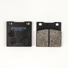 Load image into Gallery viewer, Semi-metallic braking brake pad set by Braking, showing two brake pads with metal backing and friction material for vehicle braking system.