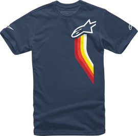 Alpine Star Corsa Tee Navy, casual men's t-shirt with logo detail, displayed flat against a white background.