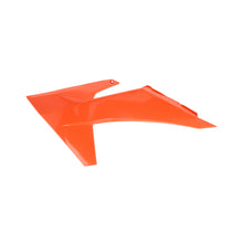 Load image into Gallery viewer, Acerbis orange radiator shroud for KTM dirt bikes, showcasing the body design and vibrant KTM orange color in a close-up image.