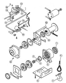 Warn winch tie rod part 61-69338, vehicle accessory, with metal components and mounting points visible in the image.