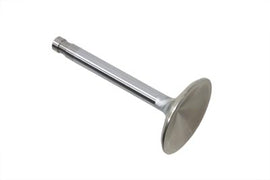 Chrome engine intake valve by Crane, showing polished metal surface with detailed valve components.