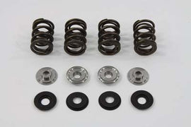 Manley titanium valve spring lift kit for engine, showing components and detailed close-up of the lightweight springs and hardware.