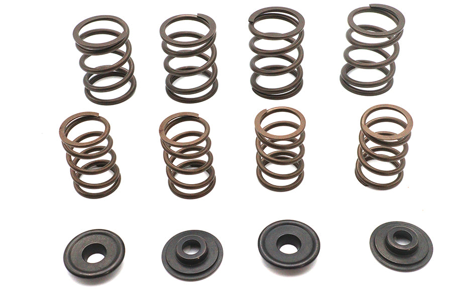 Manley engine valve spring kit with multiple metal springs and retainers displayed on a white background.