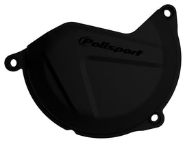 Polisport Plastics black clutch cover protector for motorcycles, part number 64-0733B, shown in a close-up image.