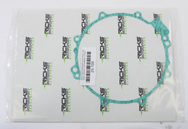 Ricks Motorsport Electric Stator Cover Gasket for motorcycle, showing the black rubber gasket with detailed edges.