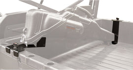 Kolpin Kxp in-bed single gun boot mount attached to a vehicle bed, designed for secure firearm storage and transportation.