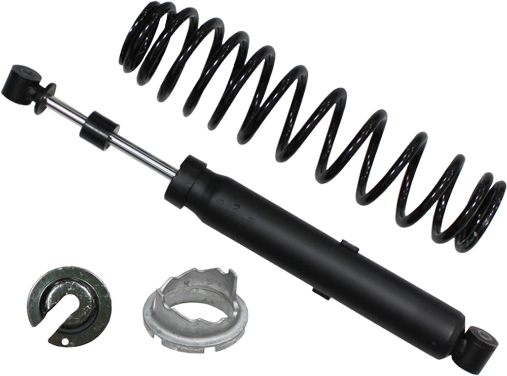 Bronco rear gas shock absorber, model 183-04416, showing the cylindrical metal cylinder with mounting ends for vehicle suspension.