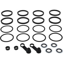 Load image into Gallery viewer, All Balls front caliper rebuild kit 44313-08A for brake system, featuring brake components and seals for maintenance.
