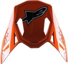 Alpine Star S-M8 Factory visor in dark blue, orange, and yellow fluo with glossy finish, designed for motorcycle helmets.