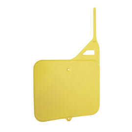 Polisport Plastics yellow number plate for RM125/250 dirt bikes, designed as a durable body component with product code 64-867341