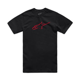 Alpine Star Ageless Shadow CSF Tee in black and red, XL size, featuring a casual fit and graphic design on the front.