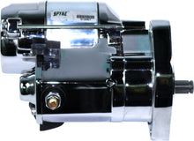 Load image into Gallery viewer, Spyke Starters for Harley Dyna and Twin Cam models, chrome finish, 14Kw power, compatible with 2006-2017 motorcycles.