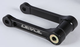 Devol suspension lowering link part 60-6822, close-up view showing metal component for vehicle suspension adjustment