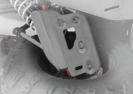 RIVAL POWERSPORTS USA front A-arm guards made of alloy, designed to protect motorcycle suspension components.