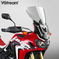 National Cycle Vstream windshield fairing mount in smoke medium, showing the curved windscreen and mounting hardware.