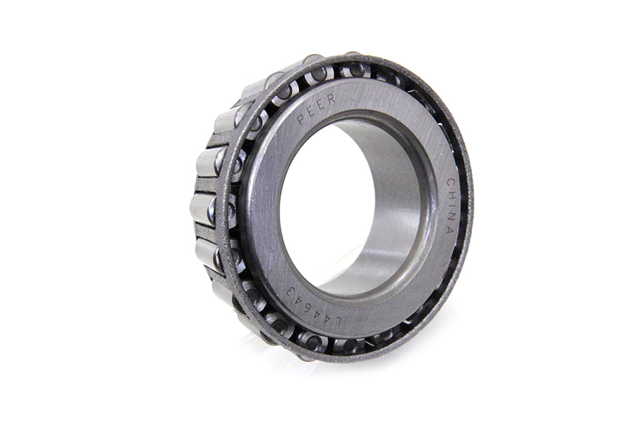 Peer Bearing front fork neck cup bearing, durable motorcycle front fork component, shown in a close-up view.