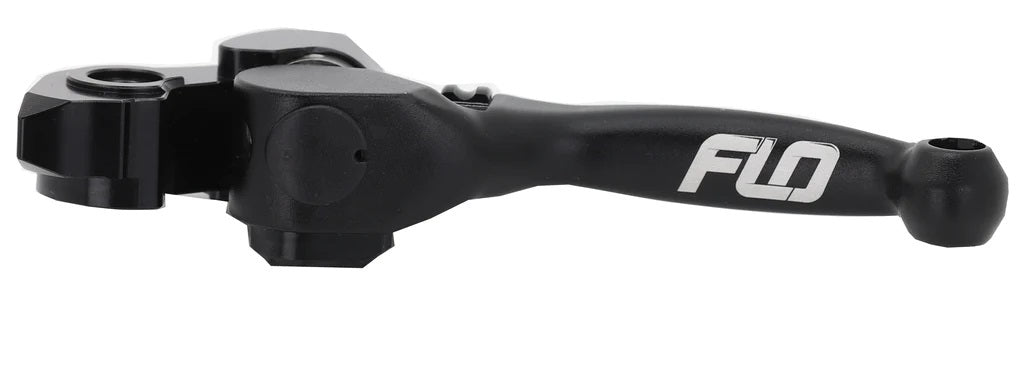 Flo Motorsports black shorty clutch lever for Brembo, featuring a sleek design and ergonomic grip for motorcycle control.