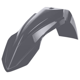 Polisport Plastics Nardo Grey front fender for Yamaha YZ250 dirt bike, showcasing the durable plastic design and fitment.