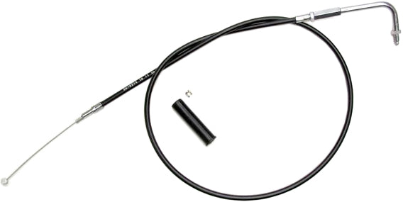 Motion Pro Black Vinyl Idle Cable 70-6214 for motorcycle hydraulic control lines, showing the black vinyl-coated cable with fittings.