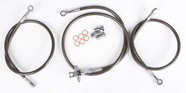 Streamline brake line with three lines for Yamaha SMK+2, front brake system, flexible metal braided hoses for motorcycle.