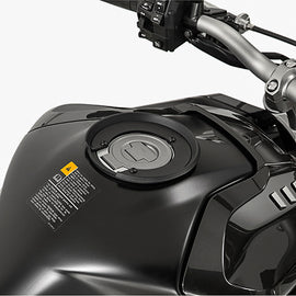 GIVI Tanklock Mount 270-6070 for motorcycle, shown installed on fuel tank with mounting bracket and locking mechanism