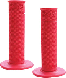 Mika Metals Grips 50/50 Waffle Red, durable skateboard grip tape with textured waffle pattern, shown on a skateboard deck.
