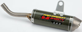 Pro Circuit Ti-2 Ti/Kevlar exhaust muffler with titanium and Kevlar components, designed for high-performance motocross bikes.
