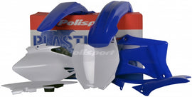 Polisport Plastics blue plastic body kit for motorcycles, featuring molded panels and sleek design elements.