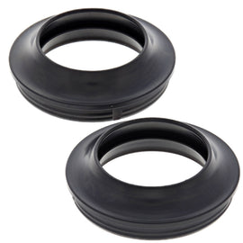 All Balls Fork Dust Seal Kit 22-57156 showing black rubber gaskets and seals for motorcycle fork maintenance.
