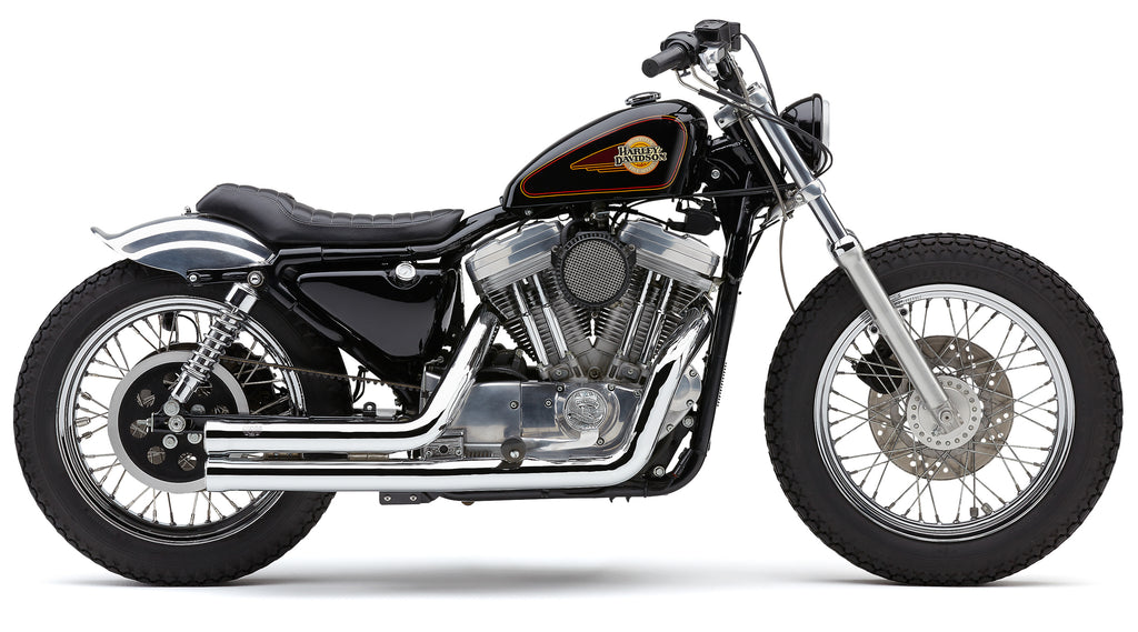 Cobra Speedster 909 Chrome Exhaust for Sportster 86-03, showing polished chrome finish and sleek design for Harley-Davidson motorcycle.
