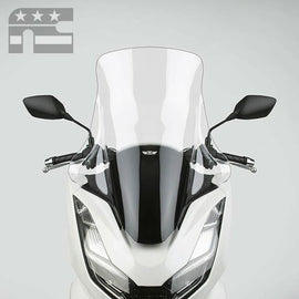 National Cycle Vstream Low Clear Windscreen for motorcycle, showing the transparent, aerodynamic windshield design.