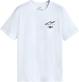 Alpine Star Asym SS CSF Tee in white, small size, featuring a casual fit with logo details on the front.