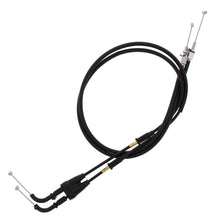 Load image into Gallery viewer, All Balls throttle cable 24-51032 for motorcycle, showing close-up of black cable with metal fittings and protective outer cover.