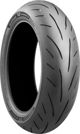 Bridgestone Battlax Hypersport S23 motorcycle tire, 190/55ZR17 radial tire with 75W load rating, showing tread pattern and sidewall details.