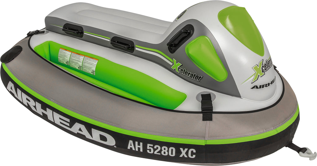 Airheads Watercraft Towable Xcelerator with 89x60-inch inflatable design for water fun and tubing adventures.