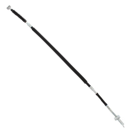 All Balls rear brake cable 24-54004 for motorcycle, showing the black cable with metal fittings and protective sheathing.