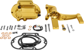 Hawg Halters Inc mid-center hydraulic clutch kit in gold finish for 16-20 inch vehicles, part number 750-04131.