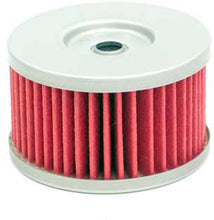 Load image into Gallery viewer, K&amp;N Oil Filter 56-0137 showing the cylindrical filter with metal end caps and threaded center for automotive oil filtration.