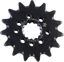 Load image into Gallery viewer, Steel Fire Power 15-tooth front CS sprocket for motorcycles, showing the gear teeth and branding details.