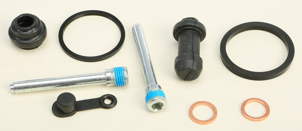 All Balls caliper rebuild kit for brake calipers, including seals and pistons, designed for motorcycle brake systems.