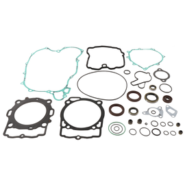Vertex Complete Gasket Set with Oil Seals, featuring various gaskets and seals for engine repair, shown in the image.